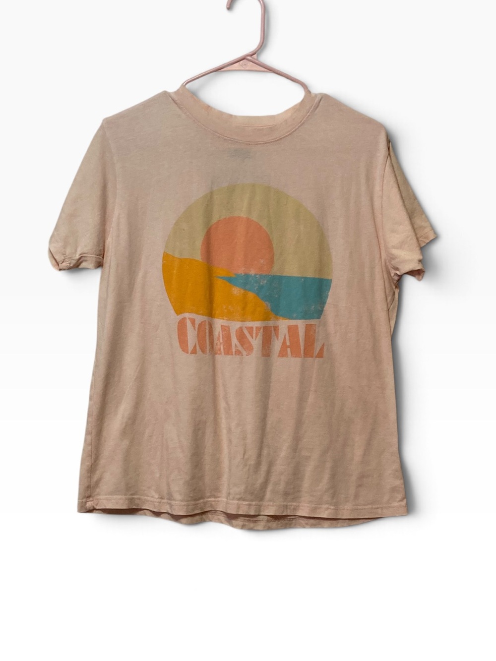 Coastal Sunset Graphic Tee - Peachy Beige